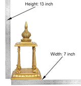 Brass pooja mandir dimensions: height 13 in, width 7 in