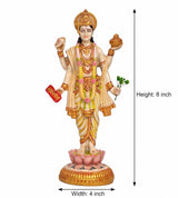 Resin Lord Dhanvantari Statue for Pooja Room | Dhanvantari Idol for Home Temple | Hindu God Statue for Spiritual & Home Décor (Height:8 Inches)