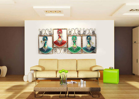 Iron Wall Frame 4 Musician Doll Playing with The Instruments (Height 23 Inch)