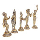 Brass Beautiful Dancing Lady Statue Medium, Gold 5 Piece