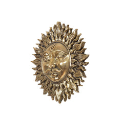 Brass Surya Dev Sun Face Wall Hanging – Traditional Hindu Sun God Wall Décor for Home, Office & Housewarming Gifts (Height: 3 Inches)