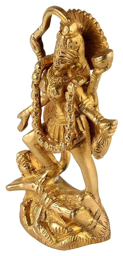 Brass MATA Maa Kali Statue Idol Murti, Height : 8 inch