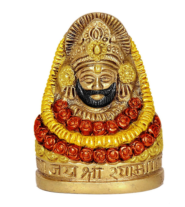 Brass Baba Khatu Shyam ji Idol (Height :3 Inches) Entryway Setting
