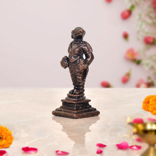 Copper Hayagreeva Avatar of Vishnu Statue (Height: 2.5 inch) Study Setting