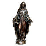 8-inch polyresin Mother Mary figurine, bronze-toned dress with open arms