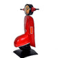 Metal Red Scooter Showpiece Decorative Showpiece with Clock Home Decor Table Decor Table Top Showpiece for Gift Red Height 14 Inches