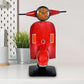 Metal Red Scooter Showpiece Decorative Showpiece with Clock Home Decor Table Decor Table Top Showpiece for Gift Red Height 14 Inches