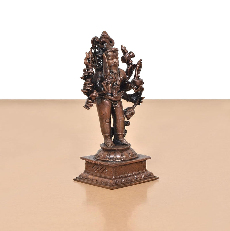 Copper Lord Shree Kal Bhairav Idol (Height 5 Inch)
