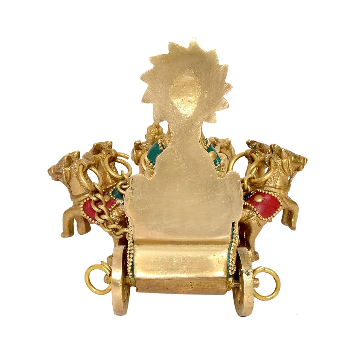 Brass Lord Surya on His Seven Horses Rath Statue (Height: 5.5 inch ...