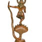 Brass Krishna Bhagwan Murti Dancing on Kaliya Naag - Religious Statue for Home Temple Pooja Decor (Height 13 Inch)