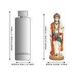 Dimensions for 10 in polyresin Lord Hanuman figurine: height 10 in, width 4 in, depth 4 in