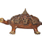 Brass Ashtalakshmi Shree Yantra on Tortoise Figurine Kachua Unique Home Decor Vastu Accent (Height: 6.5 inch)