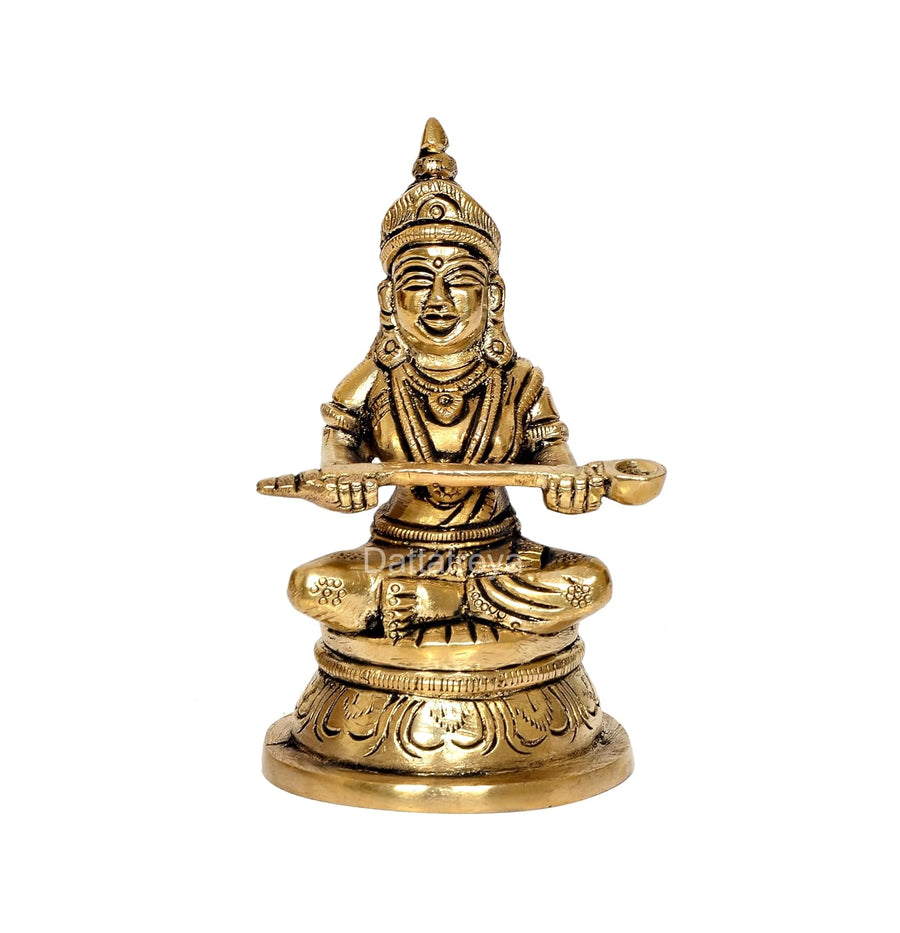 Brass Maa Annapurneshwari Murti (Height: 4.5 Inches) Craft Detail