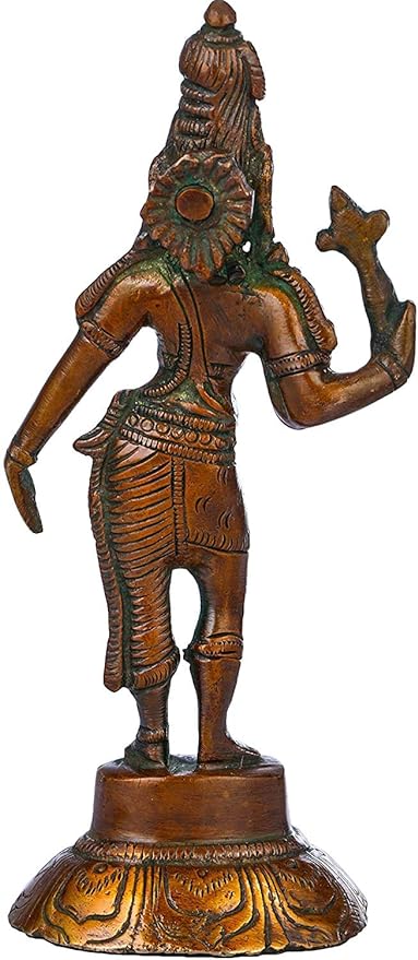 Brass Ardhanarishvara (Shiva Shakti), Height: 6 Inch Study Setting