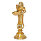 Brass Deeplakshmi with Parrot Idol Statue for Home Temple Office Figurine Showpiece (Height 8 Inch)