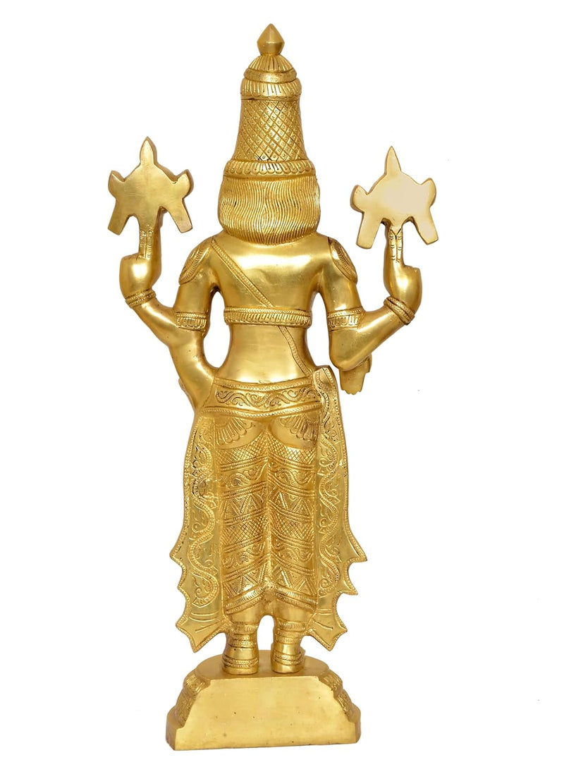 Brass Lord Tirupati Bala Ji Idol Statue for Home Temple Office Decor Figurine Showpiece (Height 24 Inch)