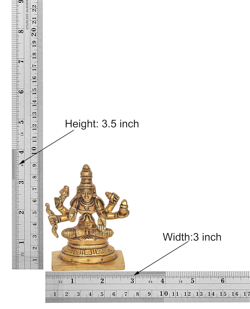 Brass Goddess Ashtalakshmi Statue Ashta Lakshmi (Set of 8) Asthalakshmi for Diwali Puja Mandir Temple Vastu Home Office Decor (Height 3.5 Inch)