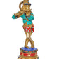 Brass Krishna Playing Flute Idol Statue Sculpture for Home Mandir Pooja Decor Temple Gift (Height 11.5 inch)