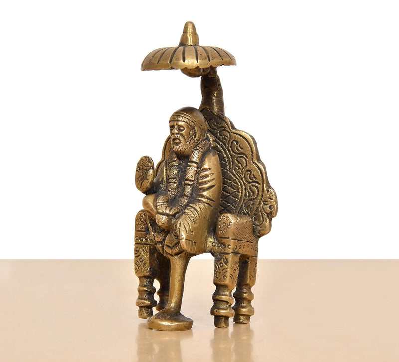Brass Shirdi Sai Baba Statue (Height 4 Inch)