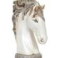 White Polyresin Horse Head for Home Decor Office (Height: 12.5 Inch)