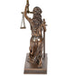 Resin Lady Justice Kneeling Holding Scale and Sword Murti Figurine Sculpture Office Home Court Height 6 Inch