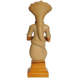 Brass Maharishi Patanjali statue, 10 inch, rear view with draped detail