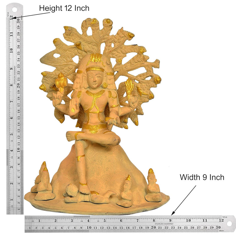 Brass Dakshinamurti Shiva Statue for Home Decor Temple Office Mandir Showpiece, (Height: 12 Inch)