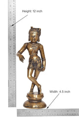 Shiva-Skulptur aus Messing, Höhe 12 inch, Größenmaß links im Bild