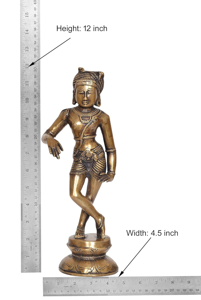 Brass Vrishavahana Shiva Sculpture Idol for Home Decor Office (Height :11.5 inch)