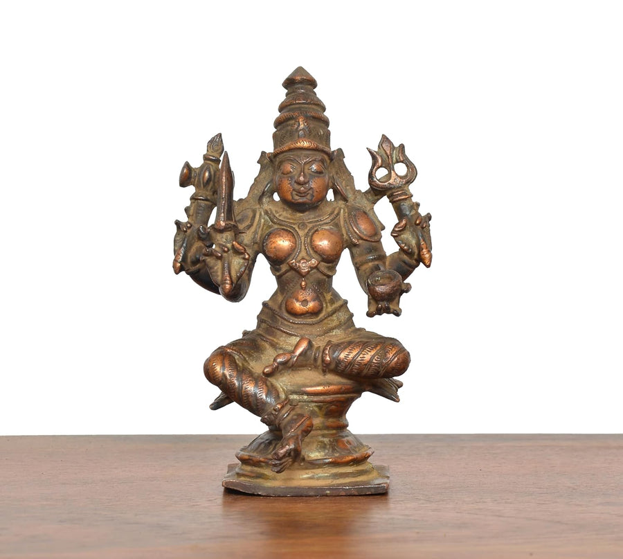 Copper Arulmigu Mariamma Idol (Height 4 Inch) Craft Detail