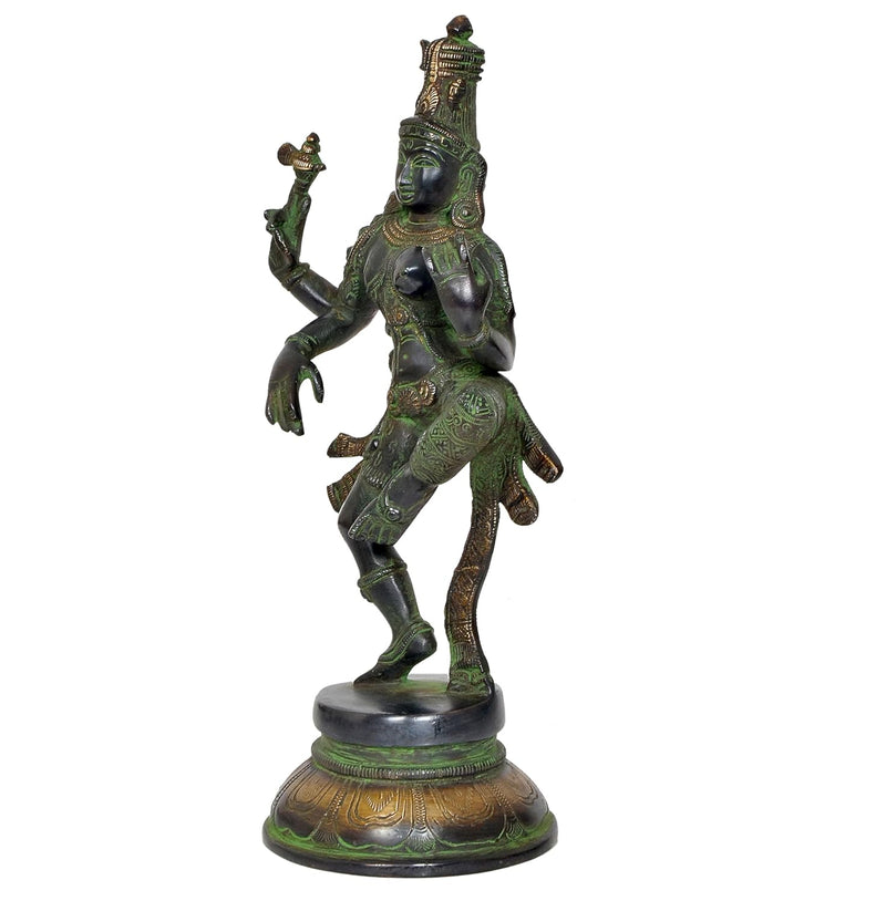 Brass Shiva and Parvati Ardhanrishvara Murti Religious Statue for Home Temple Decor Office Mandir(Height :12 inch)