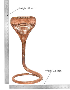 Copper naag shivling stand, Height 18 inch, Width 9.5 inch