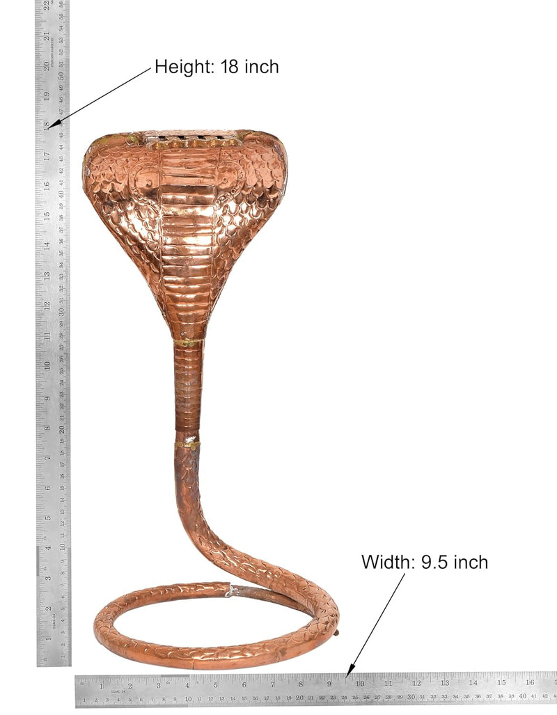 Copper Naag for Shivling for Mandir Pooja Snake Shivling Naag (Height : 18 Inch)