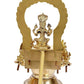 Goddess Mariamma Brass Idol with Wick Lamp Statue Showpiece Form Temple Puja Mandir Golden Height 18 Inches