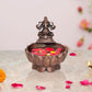 Copper Ganesha Urli Bowl for Floating Flowers Laxmi Urli for Diwali Pooja Gift Decoration Showpiece (Height 3 Inch)