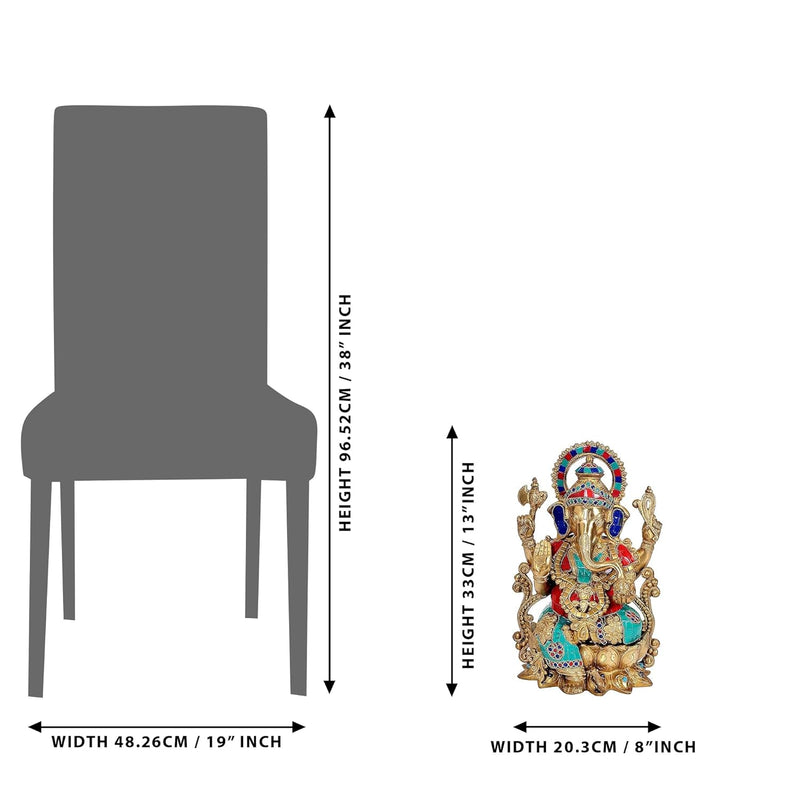 Brass Mangalkari Ganesha Idol| (Height : 13 Inches)