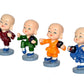 Resin Little Monk Figurines Kungfu Monks Statue for Table Decor Living Room Home Car Dashboard (Height: 3 Inch)