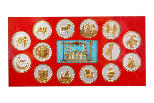 Metal Jain Pooja Gift Box (Length : 8 inch) Study Setting