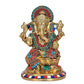 Brass Ganesha Ganesh Ganpati Idol Statue Murti for Home Office Shop, Height : 7 inch