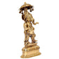 Brass Ganesha Holding Parasol in One Hand Statue Idol Sculpture Statue Home Decor (Height: 15 Inch)