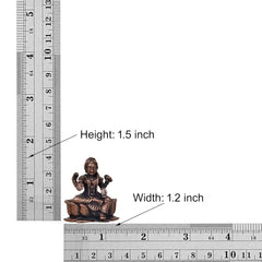 Copper statue measuring 1.5 in height and 1.2 in width, Bala Tambika Sundari on lotus base