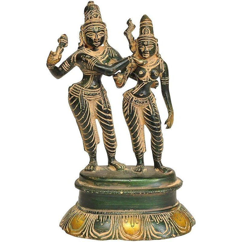 Brass Shiva-Parvati, Height: 5.5 Inch