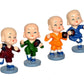 Resin Little Monk Figurines Kungfu Monks Statue for Table Decor Living Room Home Car Dashboard (Height: 3 Inch)