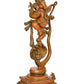 Brass Lord Ganesha Dancing on Serpent Shesha - Hindu Deity Idol for Puja and Gifts (Height 27 Inch)