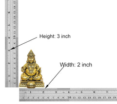 Kuber idol statue dimensions: Height 3 inch, Width 2 inch (gold brass)