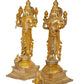 Brass Statue of Maa Lakshmi Idol and Vishnu Religious Statue Pair of Vishnu Lakshmi (Height 15 Inch)