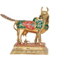 Brass Kamdhenu Cow for Home Decor Pooja Mandir Temple Office Decorative Showpiece Brass Statue (Height: 8.5 Inch)