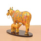 Resin Kamdhenu Cow with Calf God Figure Statue (Height: 8 Inch)