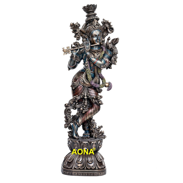 Lord Murli Manohar Krishna Krishan Bonded Bronze Statue Murti Gift & Home Decor Big Size Height 30 Inches