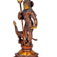 Lord Kartikeya Brass Idol Figurine Standing Murgan with Peacock Sculpture Showpiece Bronze Color Height 10 Inches